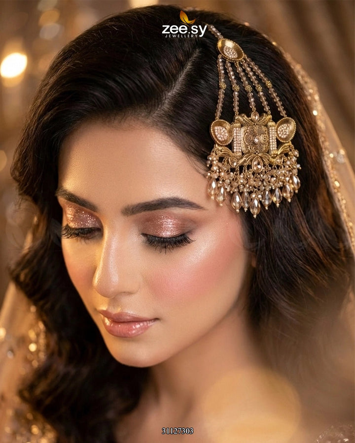 Shyama Beaded Pearl Jhumar jhumar - Zeesy Jewellery Pakistan | Premium Artificial & Imitation Jewellery