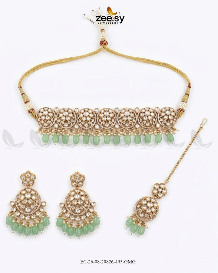 Sia Ornate Kundan Necklace Set Necklace Sets - Zeesy Jewellery Pakistan | Premium Artificial & Imitation Jewellery