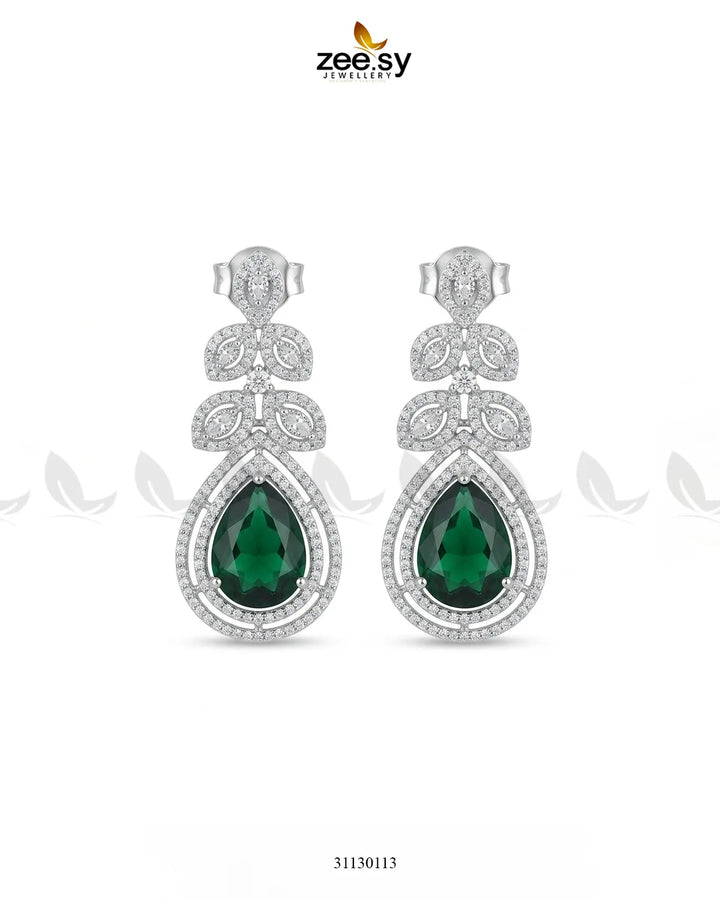 Silver Bella Drop Dangle Earrings Earrings - Zeesy Jewellery Pakistan | Premium Artificial & Imitation Jewellery