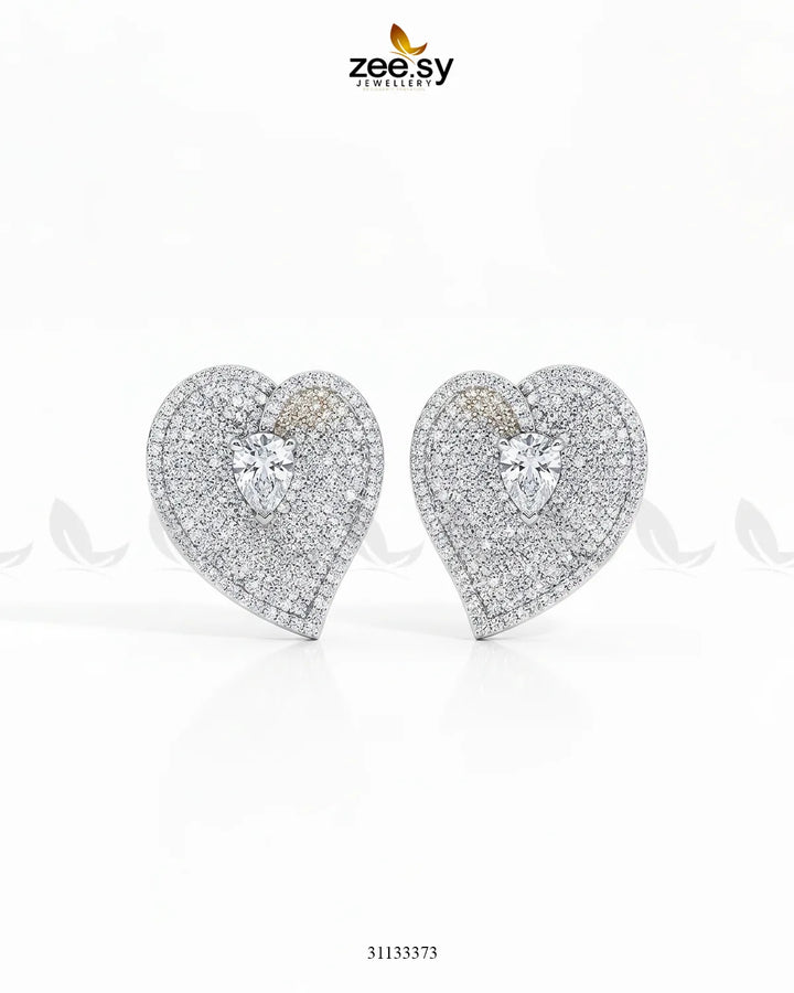 Silver Heart Cluster Pendant Set Pendant - Zeesy Jewellery Pakistan | Premium Artificial & Imitation Jewellery