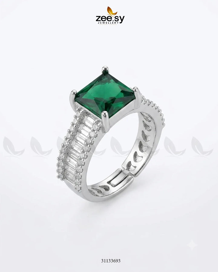 Silver Pretty Bold Stone Ring Finger Ring - Zeesy Jewellery Pakistan | Premium Artificial & Imitation Jewellery