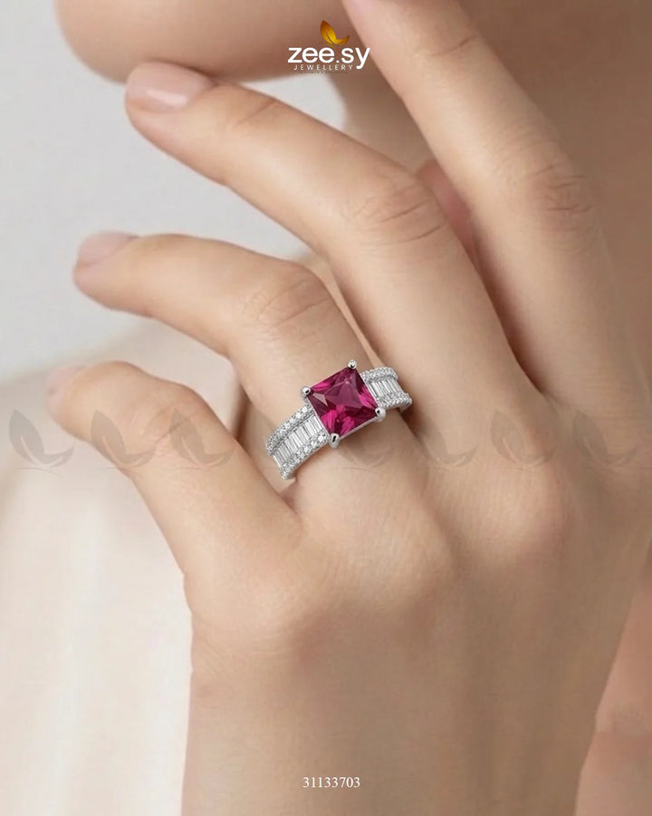 Silver Pretty Bold Stone Ring Finger Ring - Zeesy Jewellery Pakistan | Premium Artificial & Imitation Jewellery