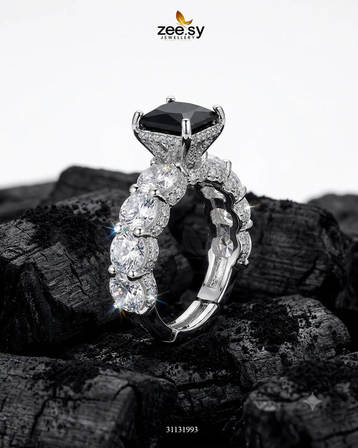 Silver Solitaire Center Stone Ring Finger Ring - Zeesy Jewellery Pakistan | Premium Artificial & Imitation Jewellery