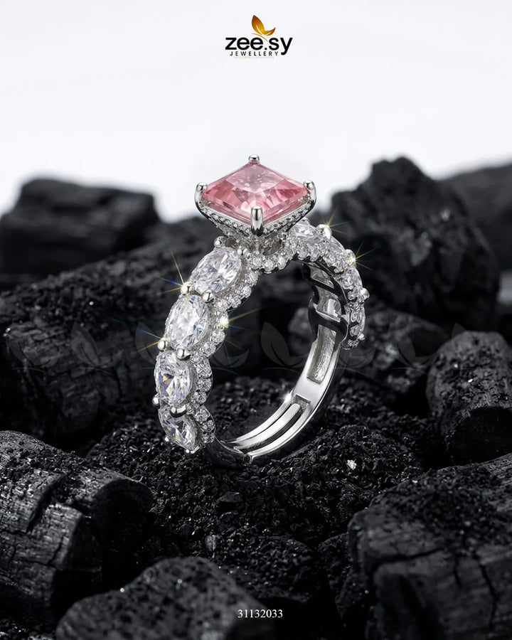 Silver Solitaire Center Stone Ring Finger Ring - Zeesy Jewellery Pakistan | Premium Artificial & Imitation Jewellery