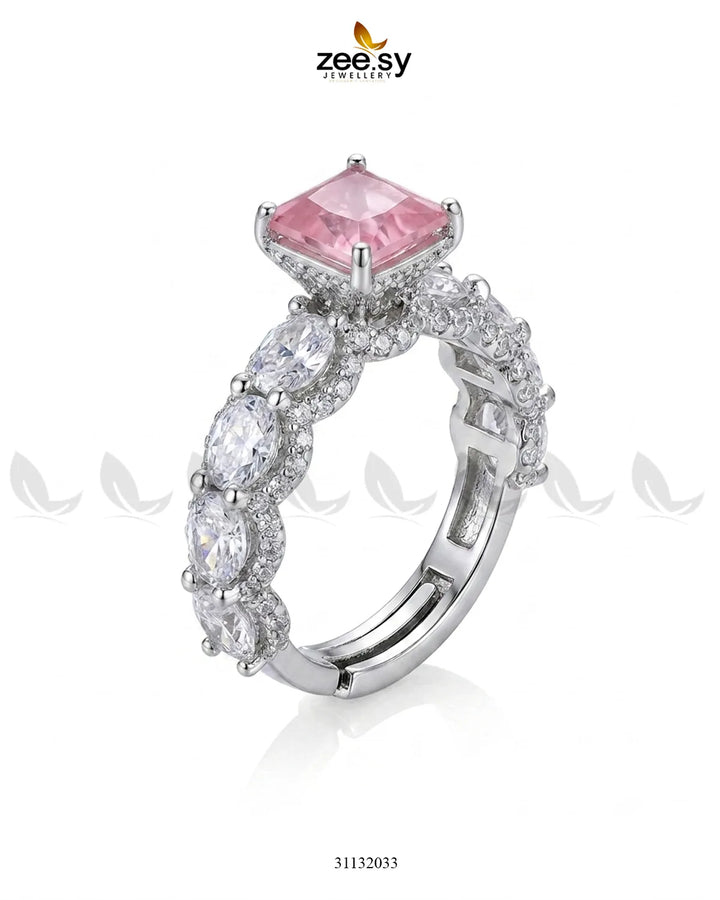 Silver Solitaire Center Stone Ring Finger Ring - Zeesy Jewellery Pakistan | Premium Artificial & Imitation Jewellery