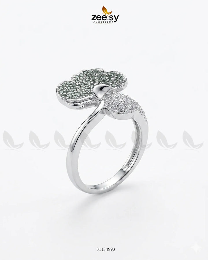 Silver Statement Gemstone Ring Finger Ring - Zeesy Jewellery Pakistan | Premium Artificial & Imitation Jewellery