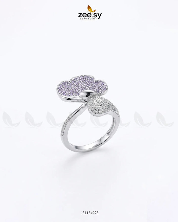 Silver Statement Gemstone Ring Finger Ring - Zeesy Jewellery Pakistan | Premium Artificial & Imitation Jewellery