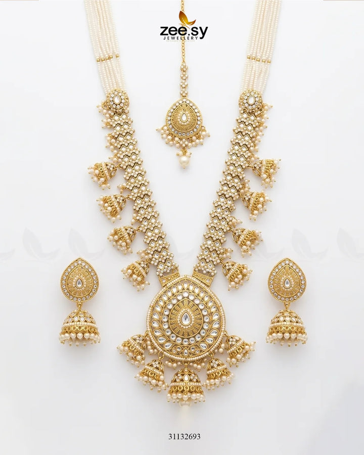 Sitara Center Kundan Malla Set Malla Necklace - Zeesy Jewellery Pakistan | Premium Artificial & Imitation Jewellery