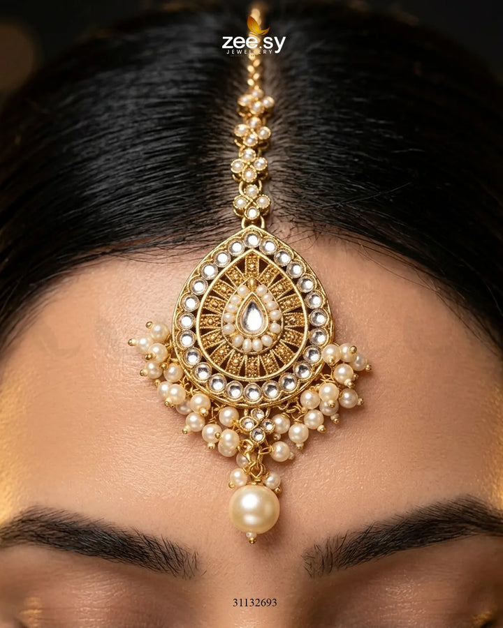 Sitara Center Kundan Malla Set Malla Necklace - Zeesy Jewellery Pakistan | Premium Artificial & Imitation Jewellery