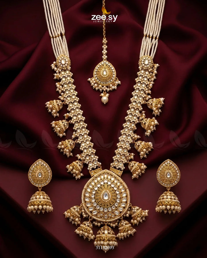 Sitara Center Kundan Malla Set Malla Necklace - Zeesy Jewellery Pakistan | Premium Artificial & Imitation Jewellery