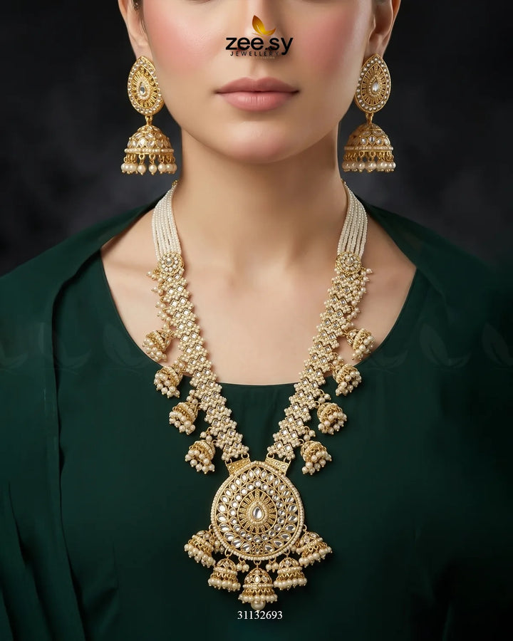 Sitara Center Kundan Malla Set Malla Necklace - Zeesy Jewellery Pakistan | Premium Artificial & Imitation Jewellery