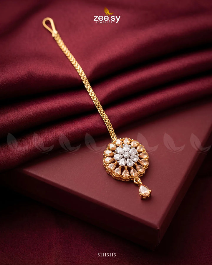 Solis Bindiya Golden Champagne bindiya - Zeesy Jewellery Pakistan | Premium Artificial & Imitation Jewellery