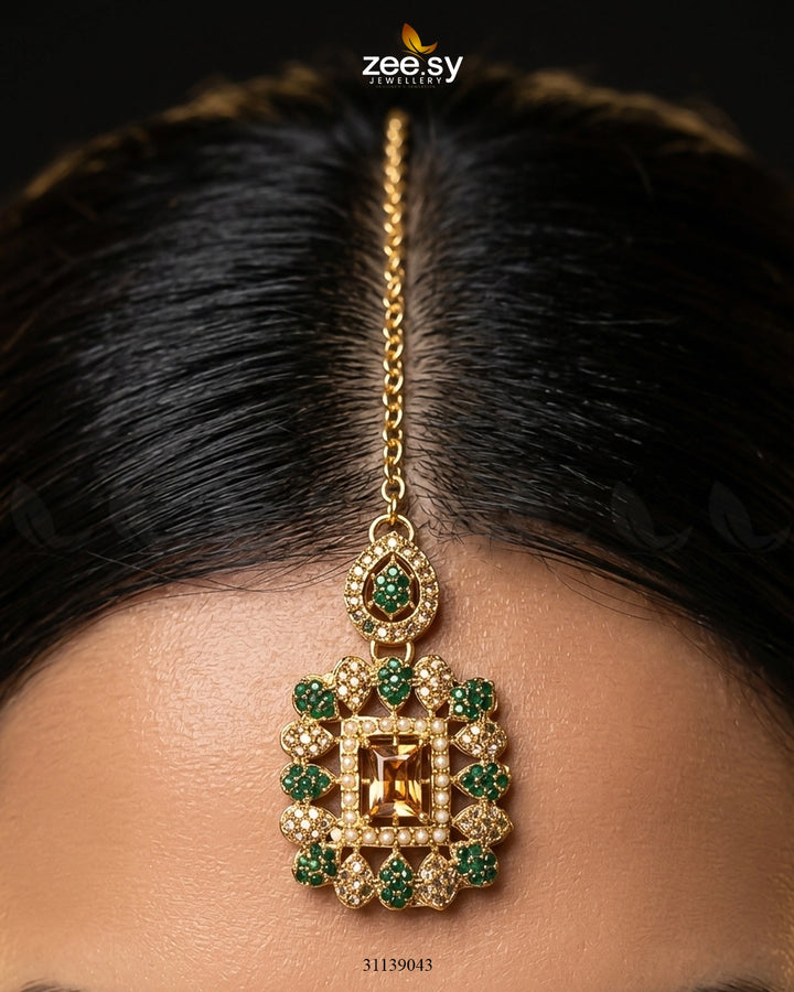 Square Bold Stone Necklace Set Necklace Sets - Zeesy Jewellery Pakistan | Premium Artificial & Imitation Jewellery