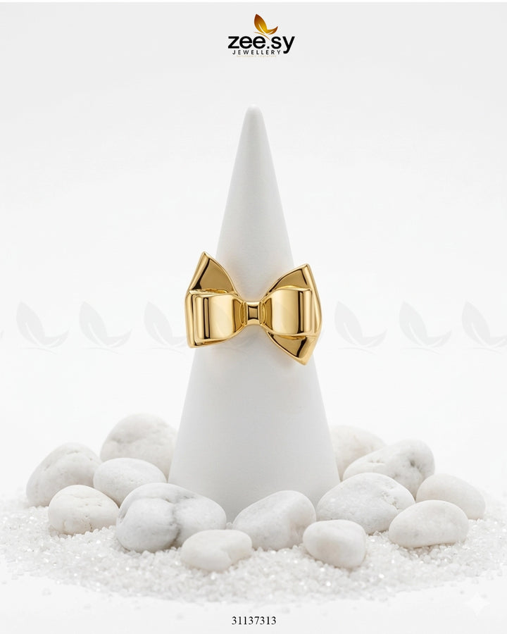 Structural Gilded Droplet Open Ring Finger Ring - Zeesy Jewellery Pakistan | Premium Artificial & Imitation Jewellery