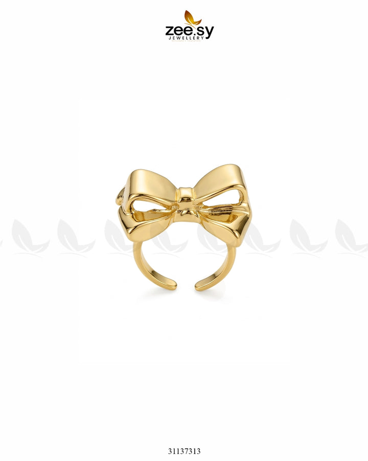 Structural Gilded Droplet Open Ring Finger Ring - Zeesy Jewellery Pakistan | Premium Artificial & Imitation Jewellery