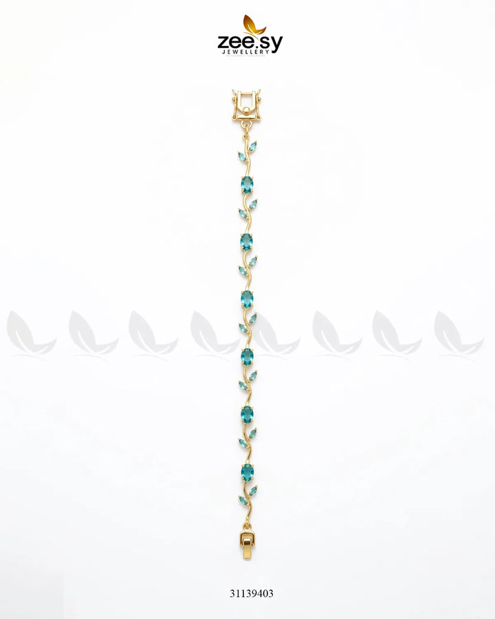 Tulip Cut Stones Floral Bracelet Finger Ring - Zeesy Jewellery Pakistan | Premium Artificial & Imitation Jewellery