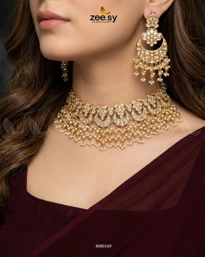 Valley Crescent Pearl Necklace Set