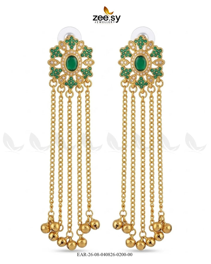 Velmira Ghungroo Zircon Earrings