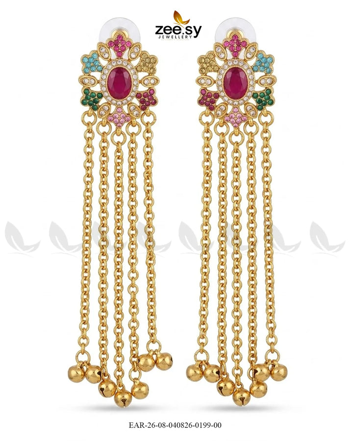 Velmira Ghungroo Zircon Earrings
