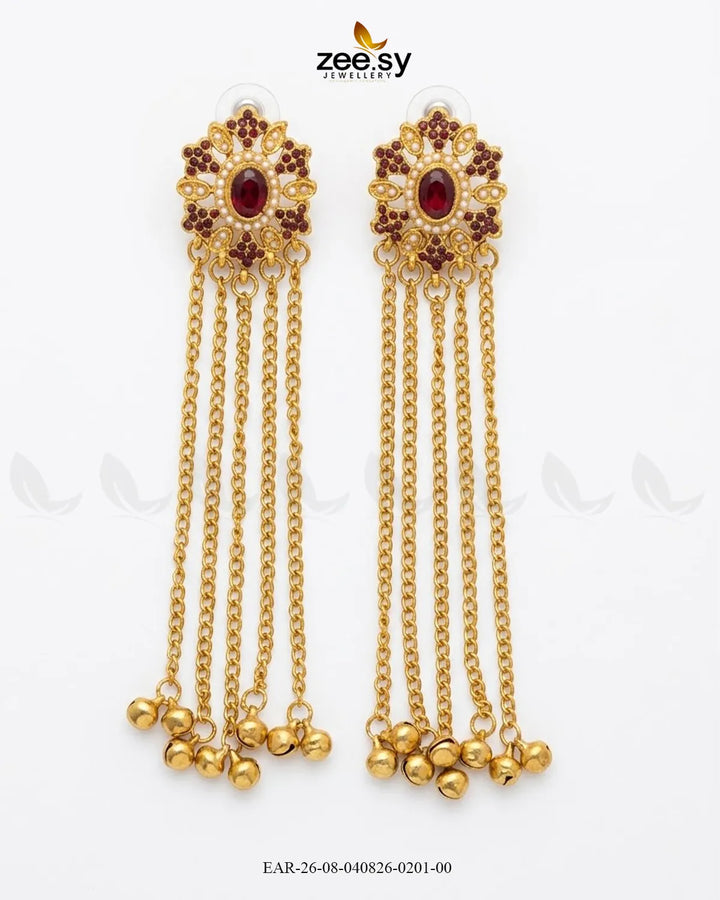 Velmira Ghungroo Zircon Earrings