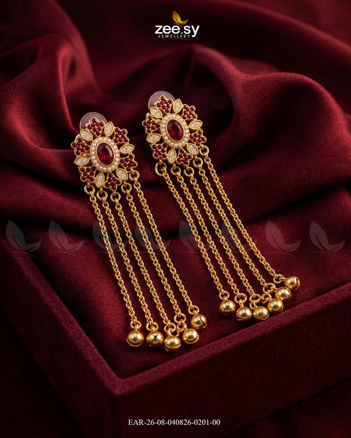 Velmira Ghungroo Zircon Earrings