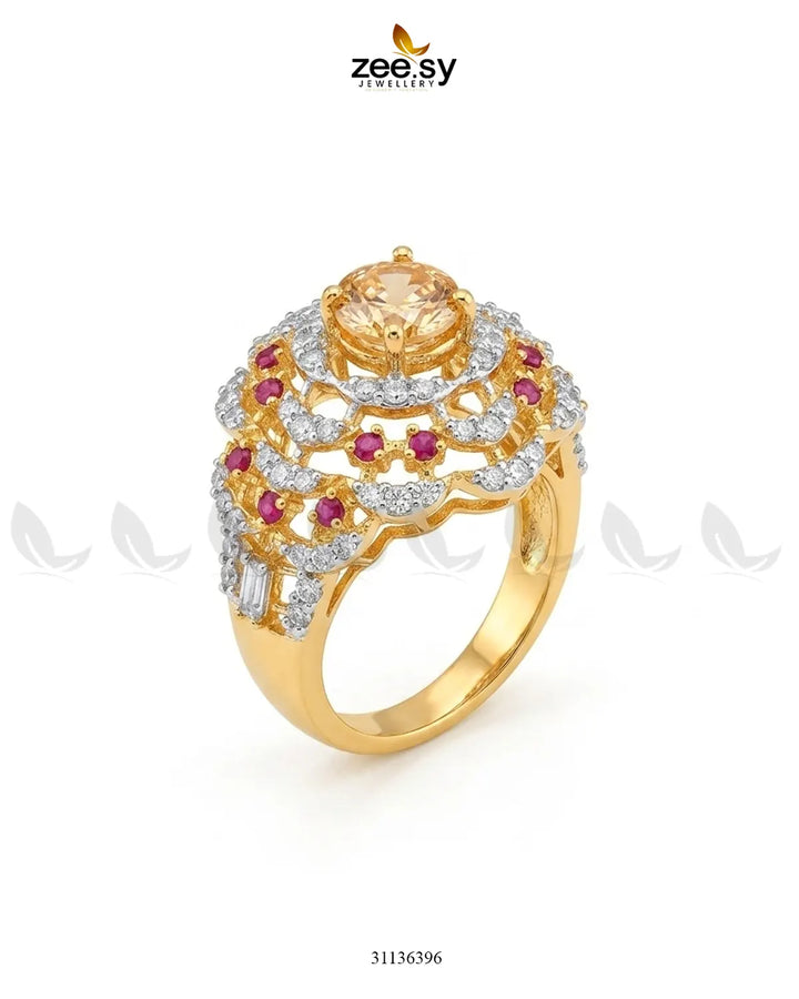 Velora Circle Bold Stone Ring Finger Ring - Zeesy Jewellery Pakistan | Premium Artificial & Imitation Jewellery