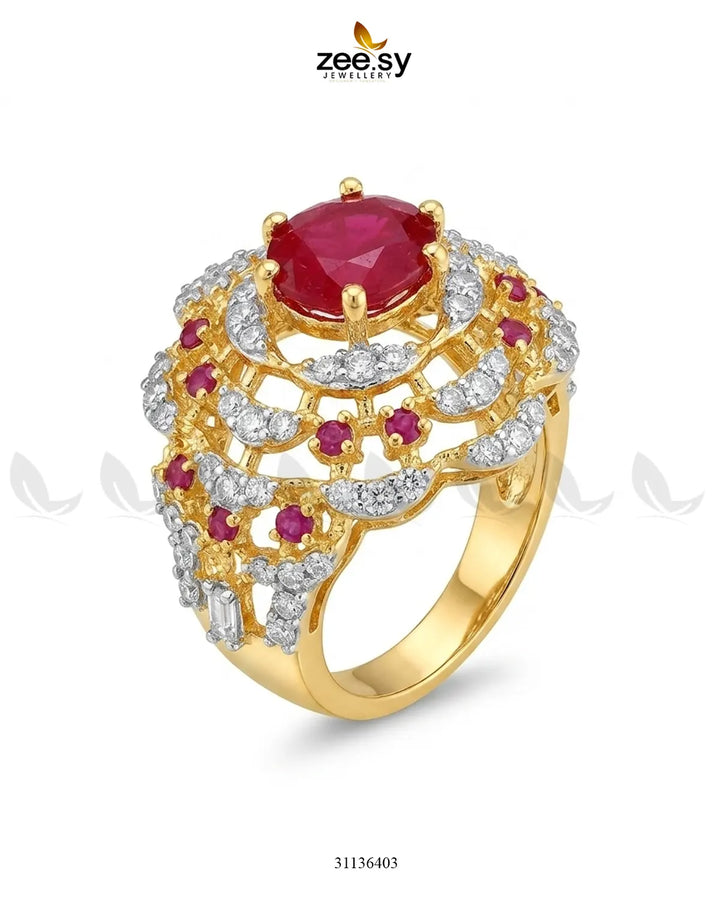 Velora Circle Bold Stone Ring Finger Ring - Zeesy Jewellery Pakistan | Premium Artificial & Imitation Jewellery