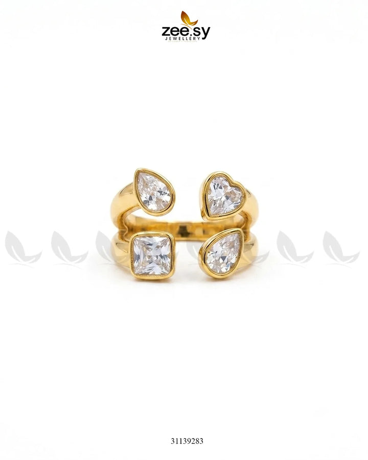 Velora Zirconia Stone Ring Finger Ring - Zeesy Jewellery Pakistan | Premium Artificial & Imitation Jewellery