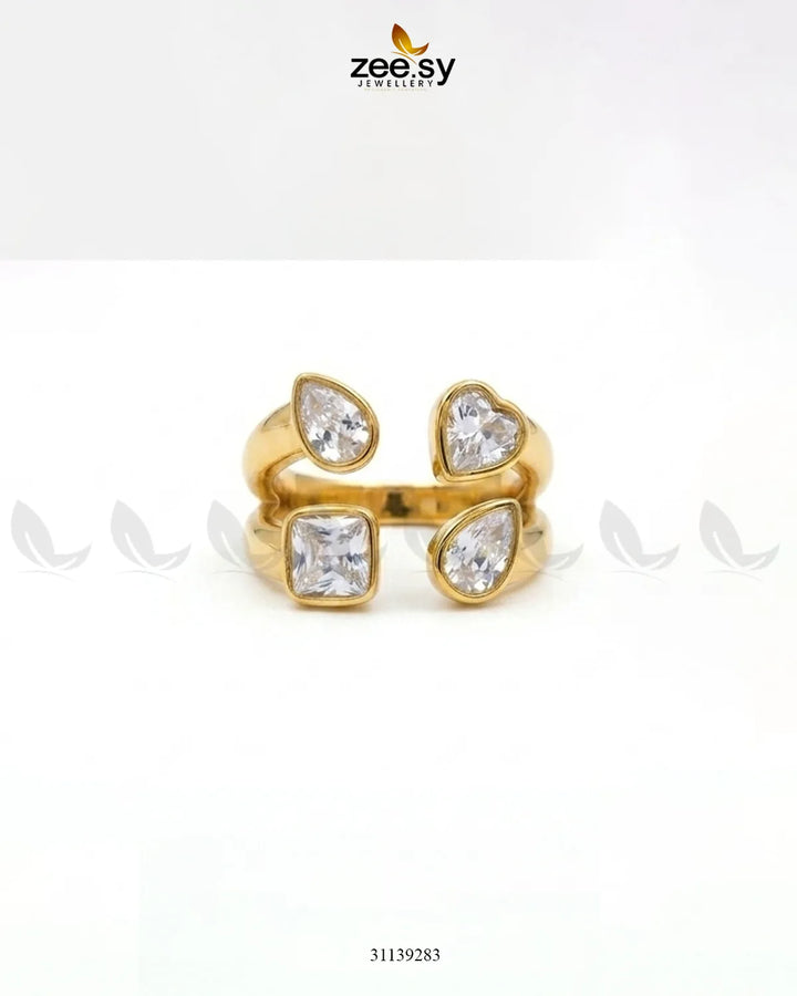Velora Zirconia Stone Ring Finger Ring - Zeesy Jewellery Pakistan | Premium Artificial & Imitation Jewellery