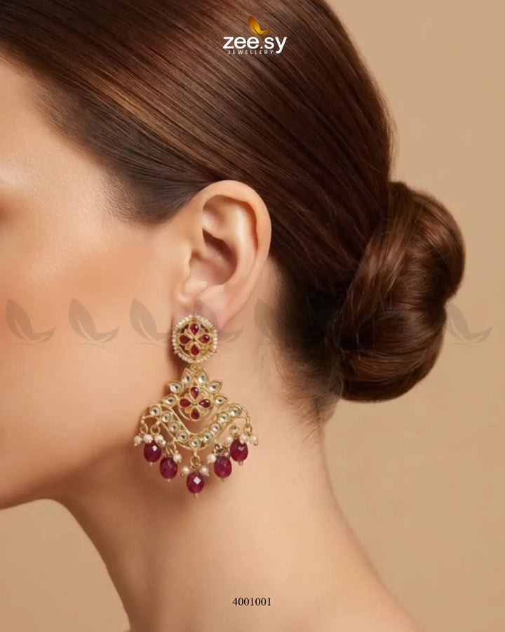 Verve Droplet Kundan Earring