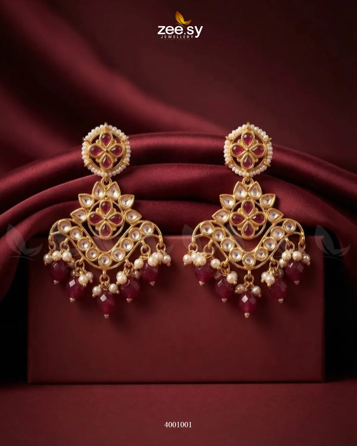 Verve Droplet Kundan Earring