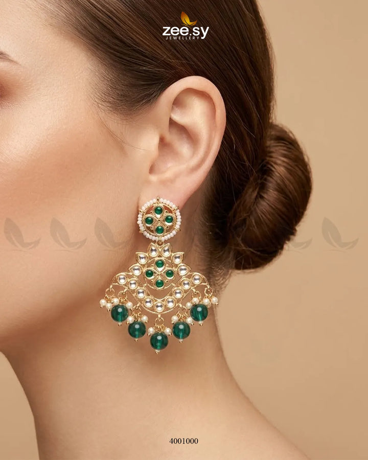 Verve Droplet Kundan Earring