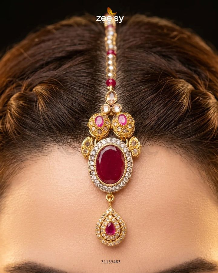 Victoria Teardrop Gems Bridal Set Bridal Set - Zeesy Jewellery Pakistan | Premium Artificial & Imitation Jewellery