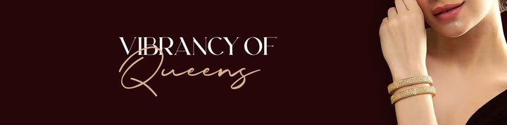 High-end jewelry brand banner featuring elegant bangles and refined craftsmanship