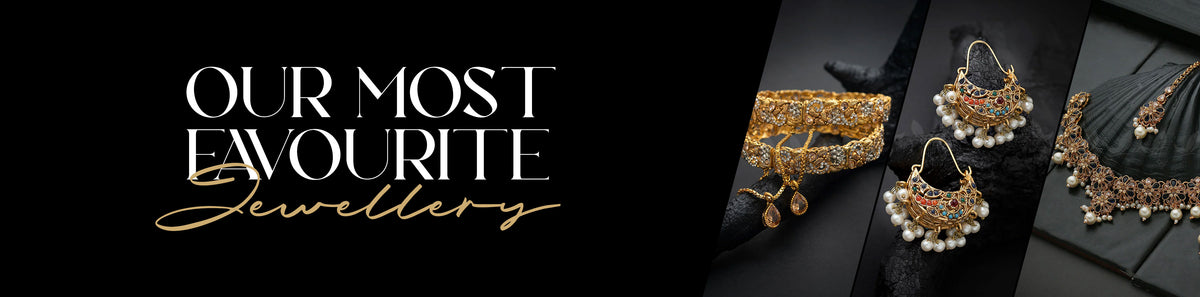 Our most favourite jewelry collection showcasing premium gold necklace and earring sets