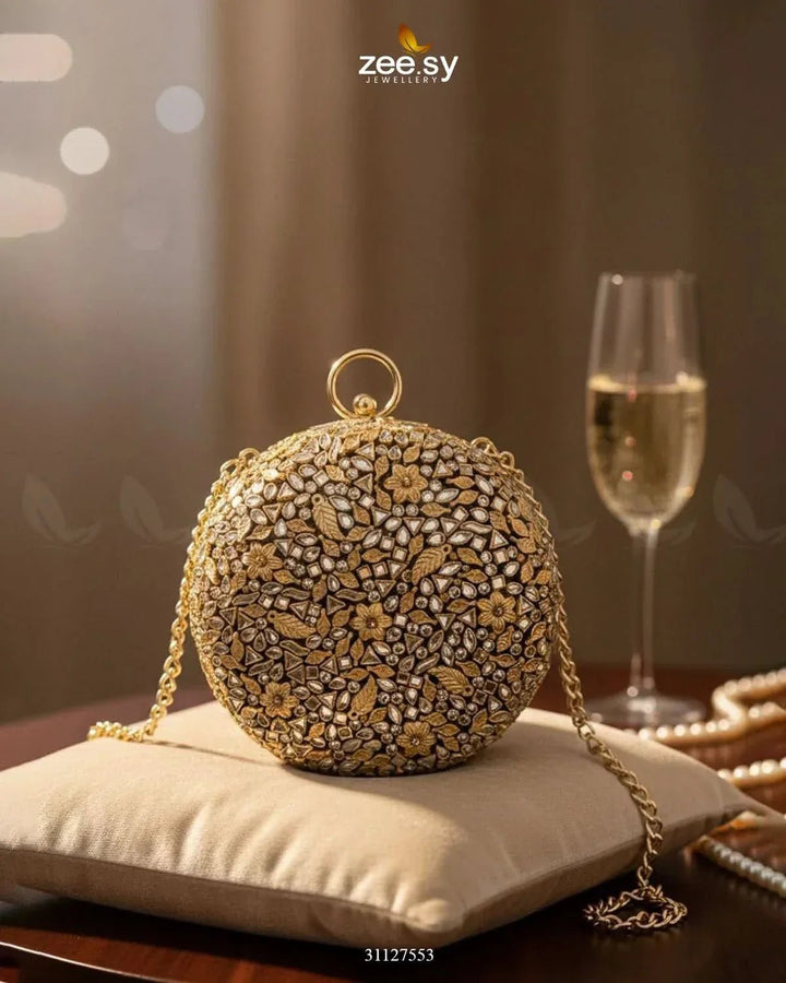 Midnight Sunburst Floral Ball Bag ACCESSORIES - Zeesy Jewellery Pakistan | Premium Artificial & Imitation Jewellery