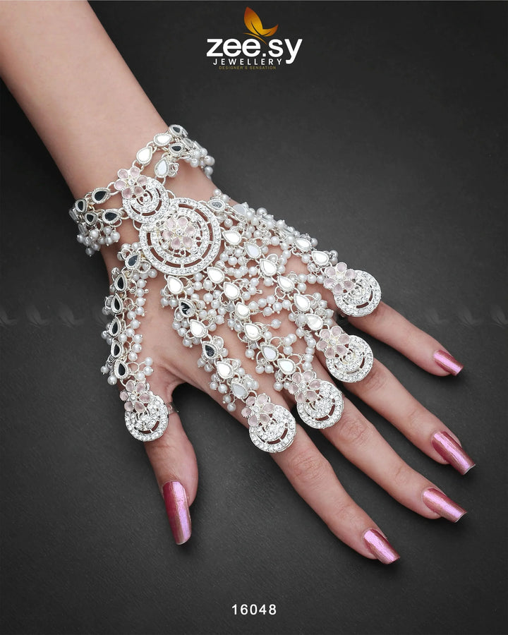 Phool Hath Accessories Silver Mint Pink ACCESSORIES - Zeesy Jewellery Pakistan | Premium Artificial & Imitation Jewellery