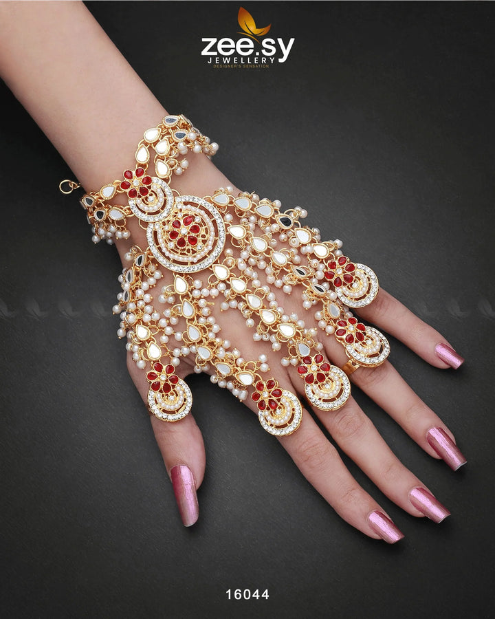 Phool Hath Accessories Golden Red ACCESSORIES - Zeesy Jewellery Pakistan | Premium Artificial & Imitation Jewellery