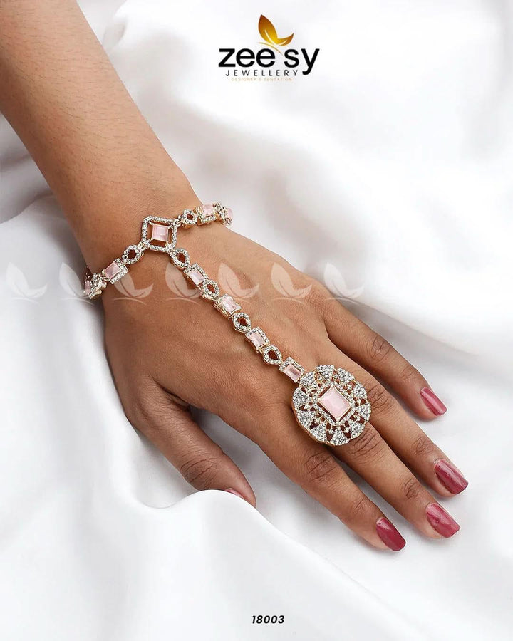 Delicate Anja Golden Mint Pink Anja - Zeesy Jewellery Pakistan | Premium Artificial & Imitation Jewellery