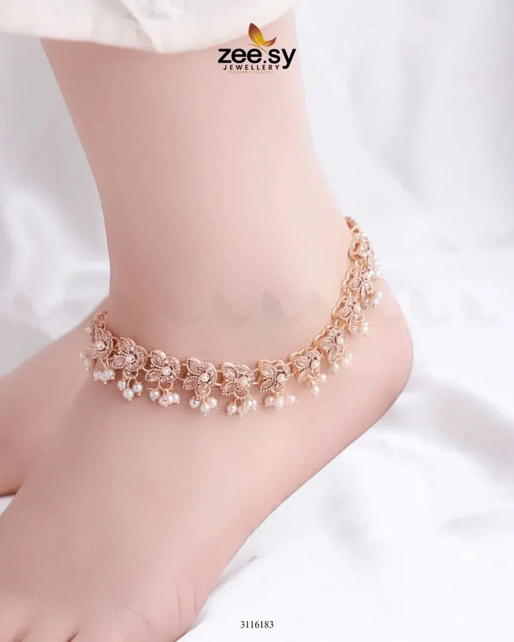 Nemesia Anklets Champagne Anklets - Zeesy Jewellery Pakistan | Premium Artificial & Imitation Jewellery