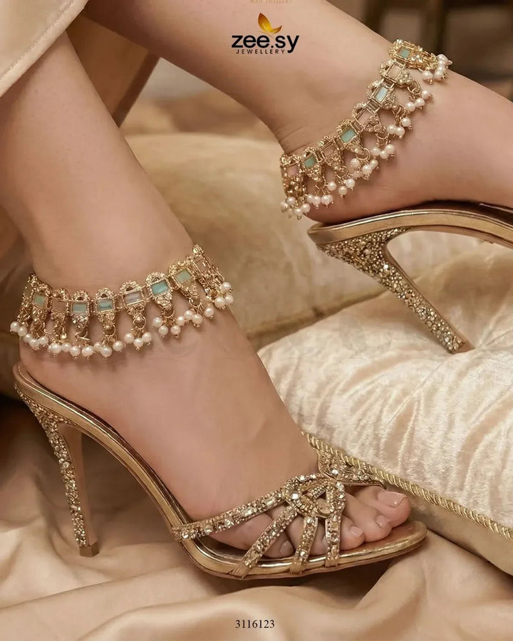 Rutilated Anklet Anklets - Zeesy Jewellery Pakistan | Premium Artificial & Imitation Jewellery