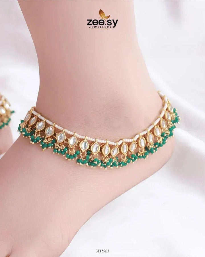 Demantoid Anklets Green Anklets - Zeesy Jewellery Pakistan | Premium Artificial & Imitation Jewellery