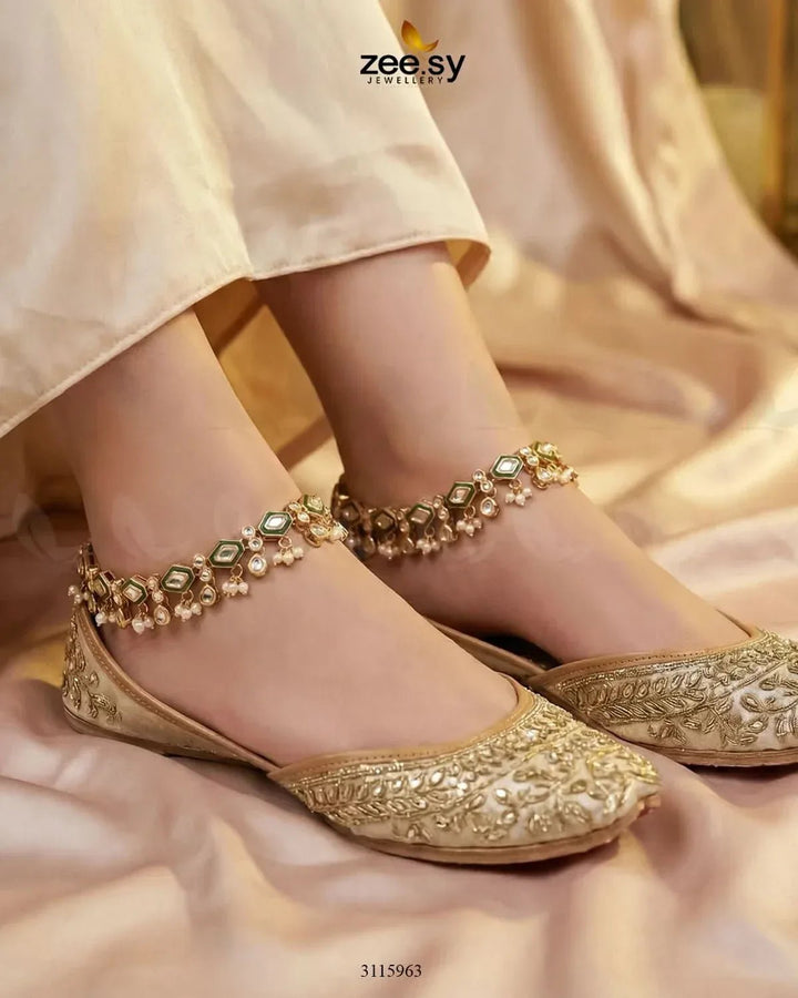 Emrah Anklet Green Anklets - Zeesy Jewellery Pakistan | Premium Artificial & Imitation Jewellery