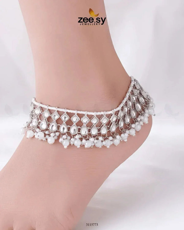 Tanzanite Anklet Silver White Anklets - Zeesy Jewellery Pakistan | Premium Artificial & Imitation Jewellery