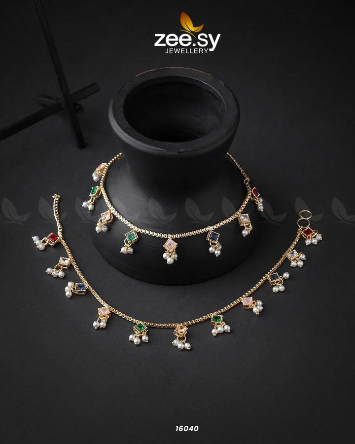 Cubic Anklets Multi Anklets - Zeesy Jewellery Pakistan | Premium Artificial & Imitation Jewellery