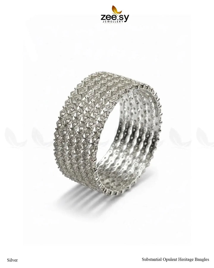 Substantial Opulent Heritage Bangles - Silver BANGLES - Zeesy Jewellery Pakistan | Premium Artificial & Imitation Jewellery