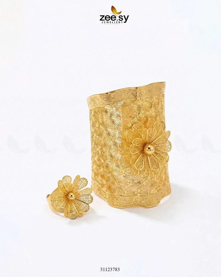 Handcrafted Floral Jali Bangle Set BANGLES - Zeesy Jewellery Pakistan | Premium Artificial & Imitation Jewellery
