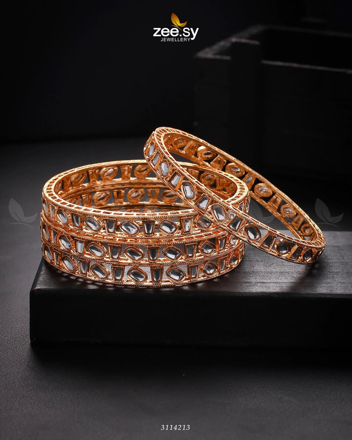 Rihanna Bangles White 2*4 Bangles - Zeesy Jewellery Pakistan | Premium Artificial & Imitation Jewellery