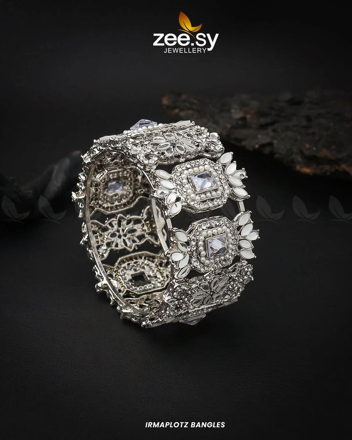 Irmaplotz Bangles Silver White Bangles - Zeesy Jewellery Pakistan | Premium Artificial & Imitation Jewellery
