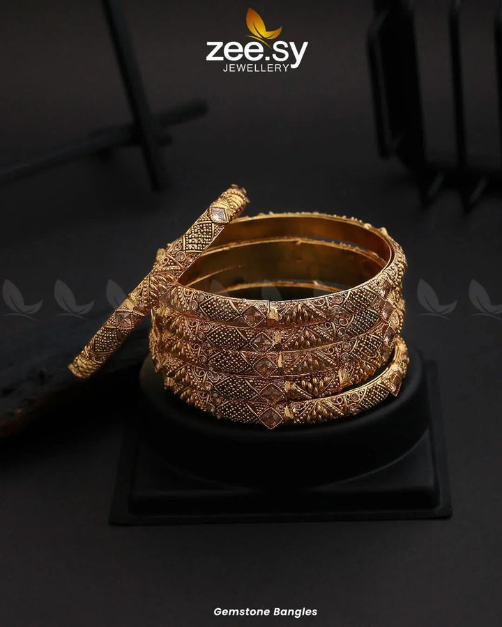 Gemstone Bangles Champagne Bangles - Zeesy Jewellery Pakistan | Premium Artificial & Imitation Jewellery